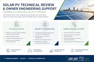 review solar pv project and provide owner side engineering assessment