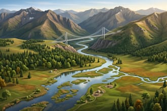 design dem forest grassland wetland slope hillshade bridge picnic campsites maps