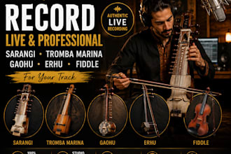 record live sarangi, tromba marina, gehu, erhu and fiddle for your track