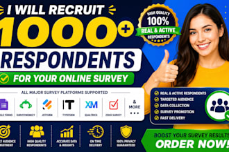 recriut 1000 respondent for online survey google form survey monkey
