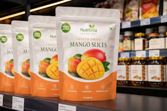 design premium pouch packaging, mylar bag, and food packaging design