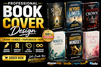 design a book cover, ebook cover,  amazon KDP cover, kindle cover, amazon cover