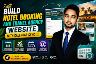build hotel booking and travel agency website with calendar sync