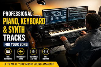 record professional piano, keyboard and synth tracks for your song