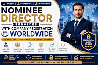 provide trusted nominee director services with company registration worldwide