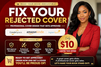 design professional ingramspark book covers and fix rejected cover files