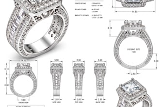do rhinestone jewelry cad model, ring stone setting and manufacturing file