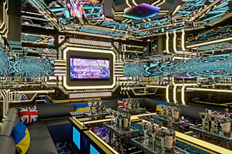 aesthetic 3d studio room interior,night bar design,karaoke lounge, cgi rendering