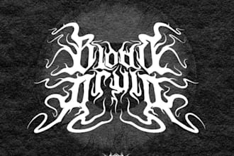 design a brutal and atmospheric black metal logo