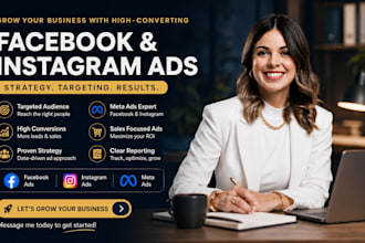 setup and manage facebook ads campaign, instagram ads and meta ad marketing