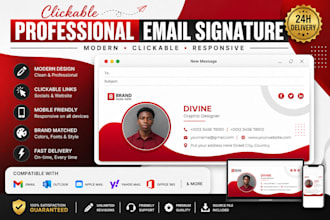 design professional and clickable email signature, clickable email signature
