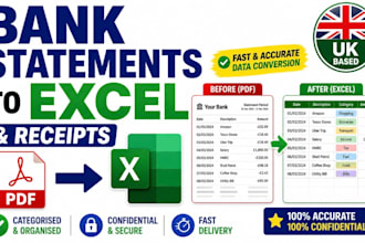 convert bank statements and receipts into excel spreadsheets