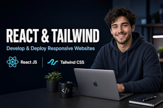 develop and deploy responsive react tailwind css website