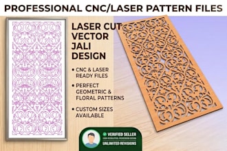 design cnc jali cutting vector files and laser cut patterns