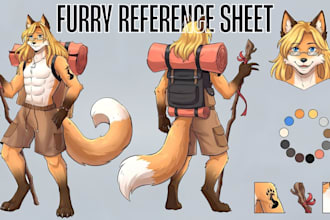 furry ref sheet anthro character reference sheet