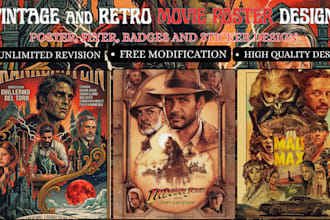 design vintage retro movie poster, horror poster,  film poster and certificates
