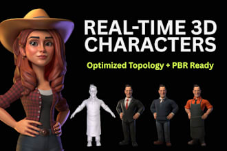 create game ready 3d characters with clean topology for real time engines