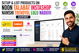 setup list product on faire noon talabat instashop namshi trendyol naduvi expert