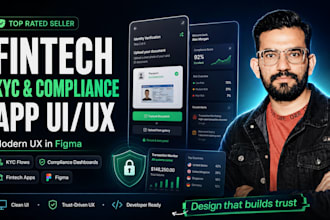 design fintech, kyc and compliance app UI UX in figma web or mobile