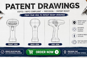 create uspto patent drawings and technical patent illustrations