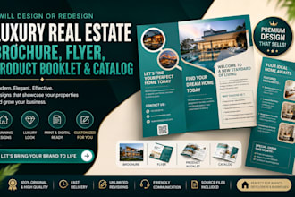 design or redesign luxury real estate brochure, flyer, product booklet catalog