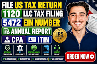 file us tax return 1120 llc tax filing 5472 ein number annual report cpa itin