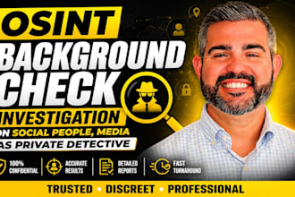 osint background check investigation on social people,media as private detective