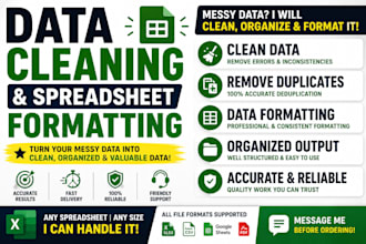 clean, organize and format your spreadsheet