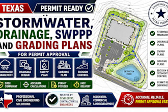 create texas permit ready stormwater, drainage, swppp and grading plans