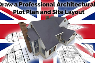 draw a professional architectural plot plan and site layout