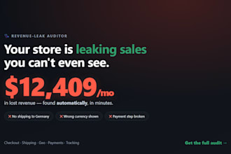 do a revenue leak audit of your woocommerce checkout, shipping and geo