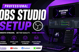 setup obs studio for twitch youtube kick and facebook streaming