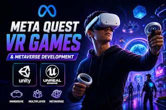 develop meta quest VR games and metaverse using unity or unreal engine
