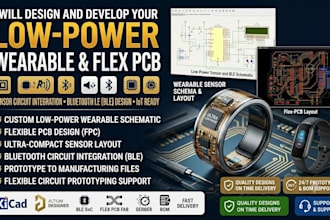 design low power wearable pcb, flexible pcb, sensor and bluetooth circuit