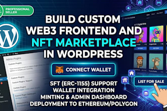 build custom web3 frontend and nft marketplace in wordpress