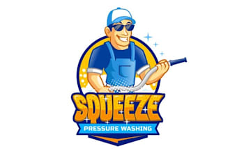design pressure washing cleaning theme logo