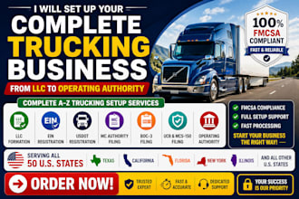 set up your complete trucking business from llc to operating authority