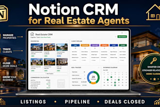 build a notion CRM and property management system for real estate agents, notion