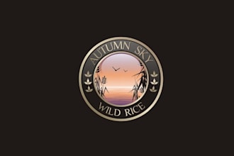 design monogram autumn sky wild rice logo