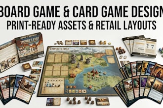 design professional board game, card game, and tabletop game artwork