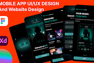 do modern app ui ux design and app store screenshots in figma