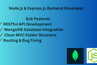 develop professional node js express backend with mongodb