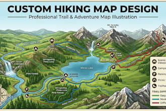 do custom hiking map, trail map, adventure map, park layout and resort design