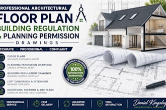 create architectural floor plan, building regulation and planning permission