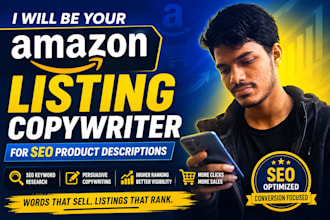 be your amazon listing copywriter for SEO product descriptions