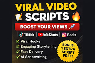 write viral short video scripts for tiktok, youtube shorts and reels