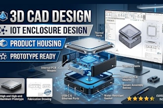 design 3d cad enclosure, iot product housing and industrial design