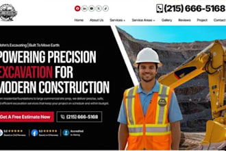 design wix excavation website excavation company website digging contractor site