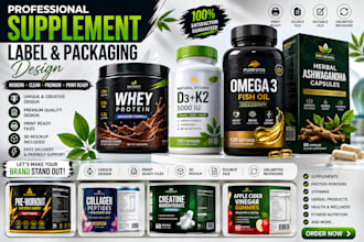 design professional supplement label and packaging design