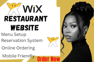 design a professional wix restaurant website with menu and online ordering